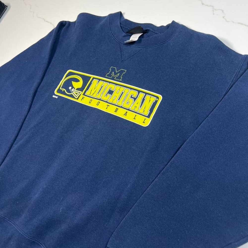 Vintage‎ 90s university of Michigan football heavyweight graphic sweatshirt